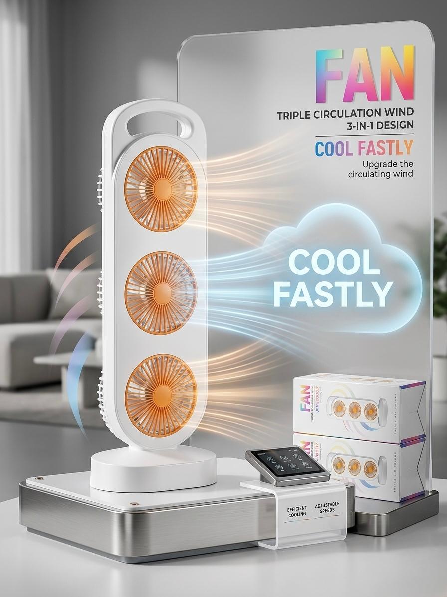 TRIPPLE CIRCULATION WIND 3 IN 1 DESIGN FAN